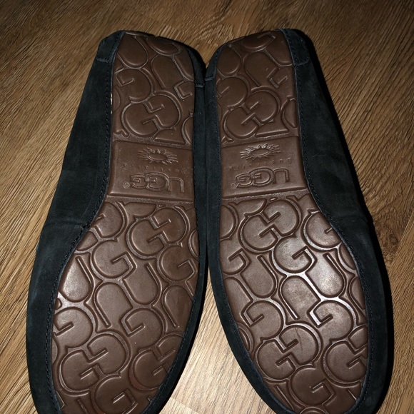 UGG Ansley Black Suede Slippers 7 women’s Nwob - Picture 3 of 4